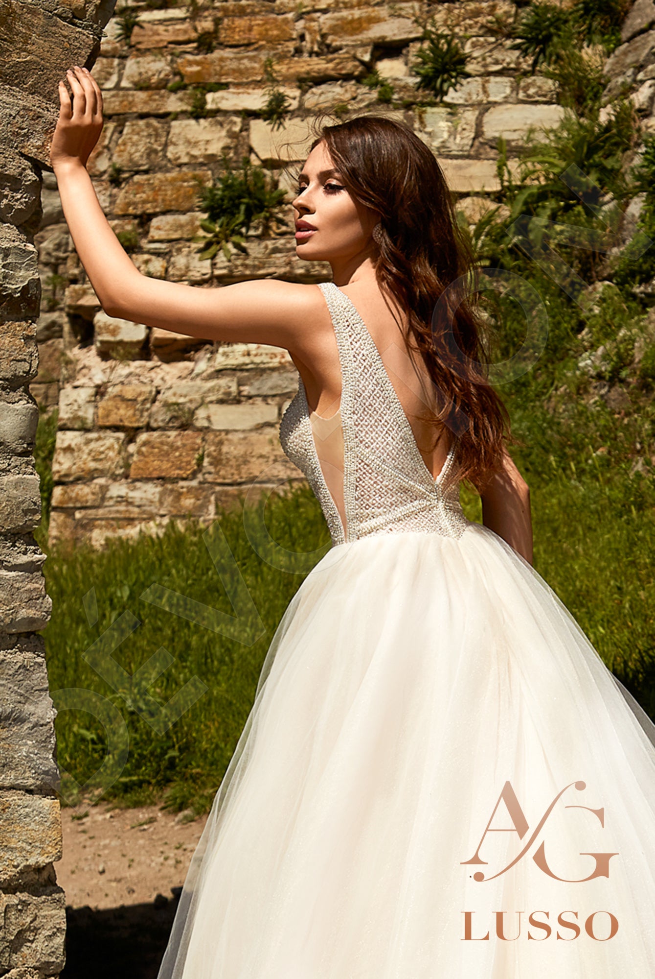 Marsalla A-line Illusion Milk Wedding dress