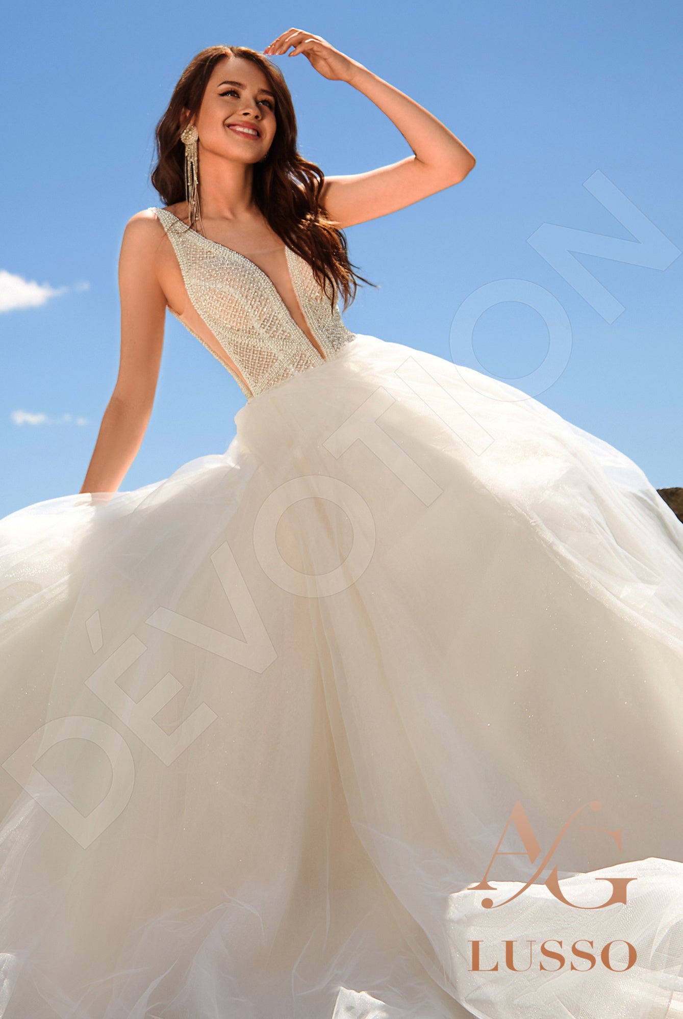 Marsalla A-line Illusion Milk Wedding dress