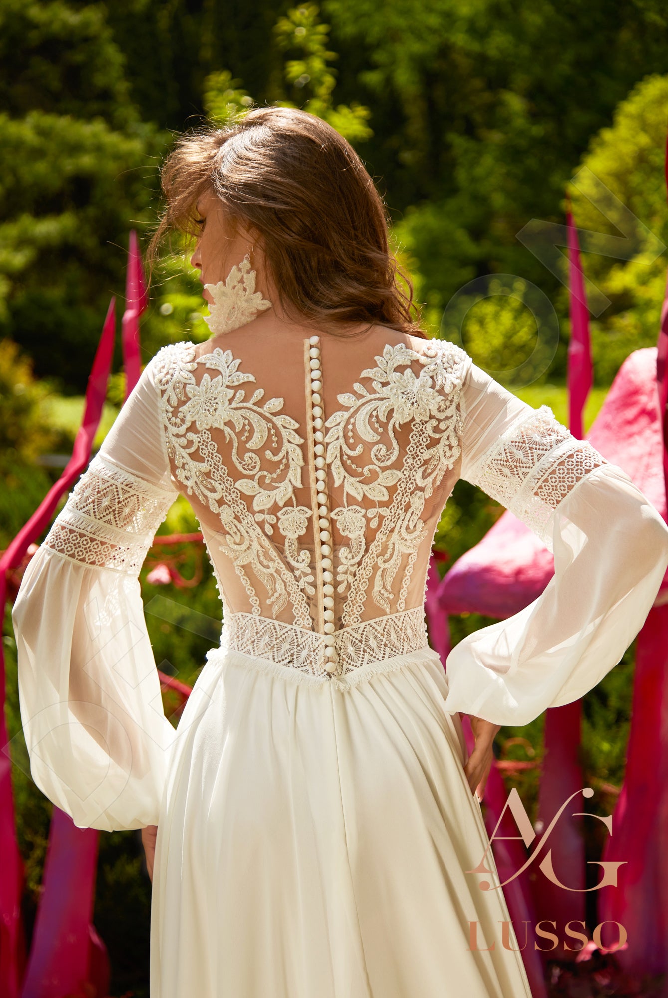 Ninella A-line Illusion Ivory Wedding dress