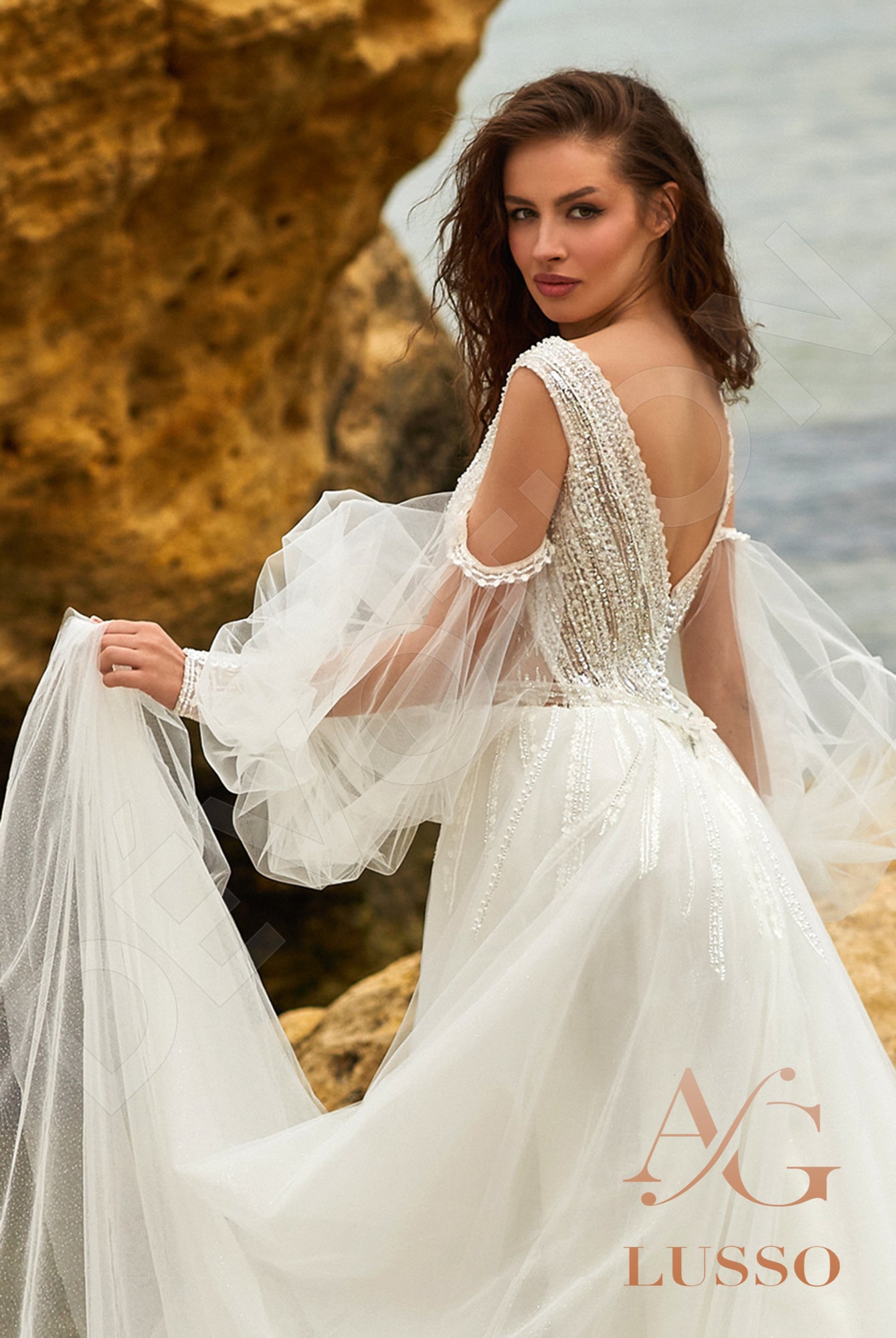 Giotta Open back A-line Long sleeve Wedding Dress 3