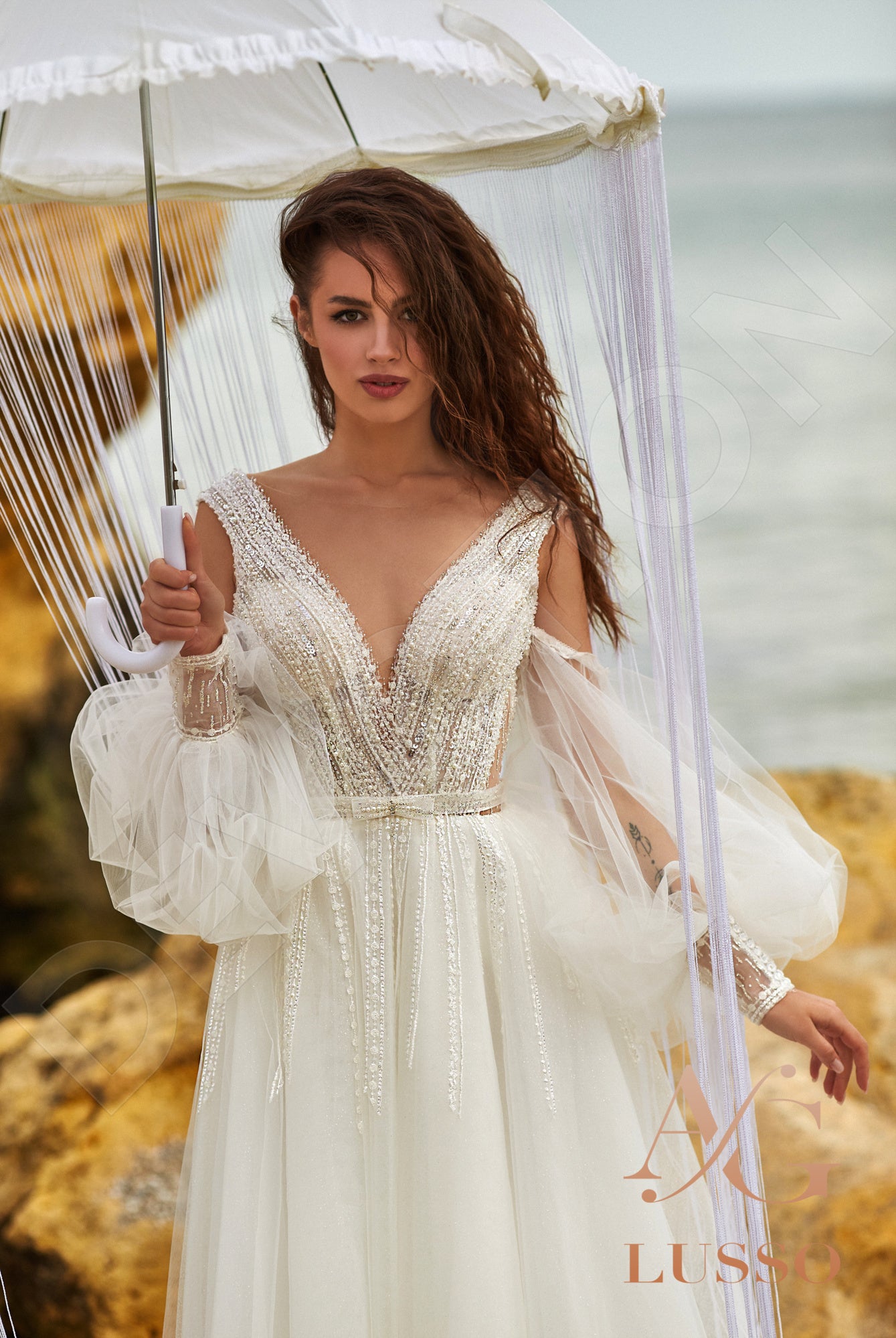 Giotta Open back A-line Long sleeve Wedding Dress 2