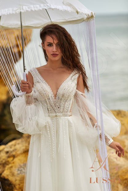 Giotta Open back A-line Long sleeve Wedding Dress 2