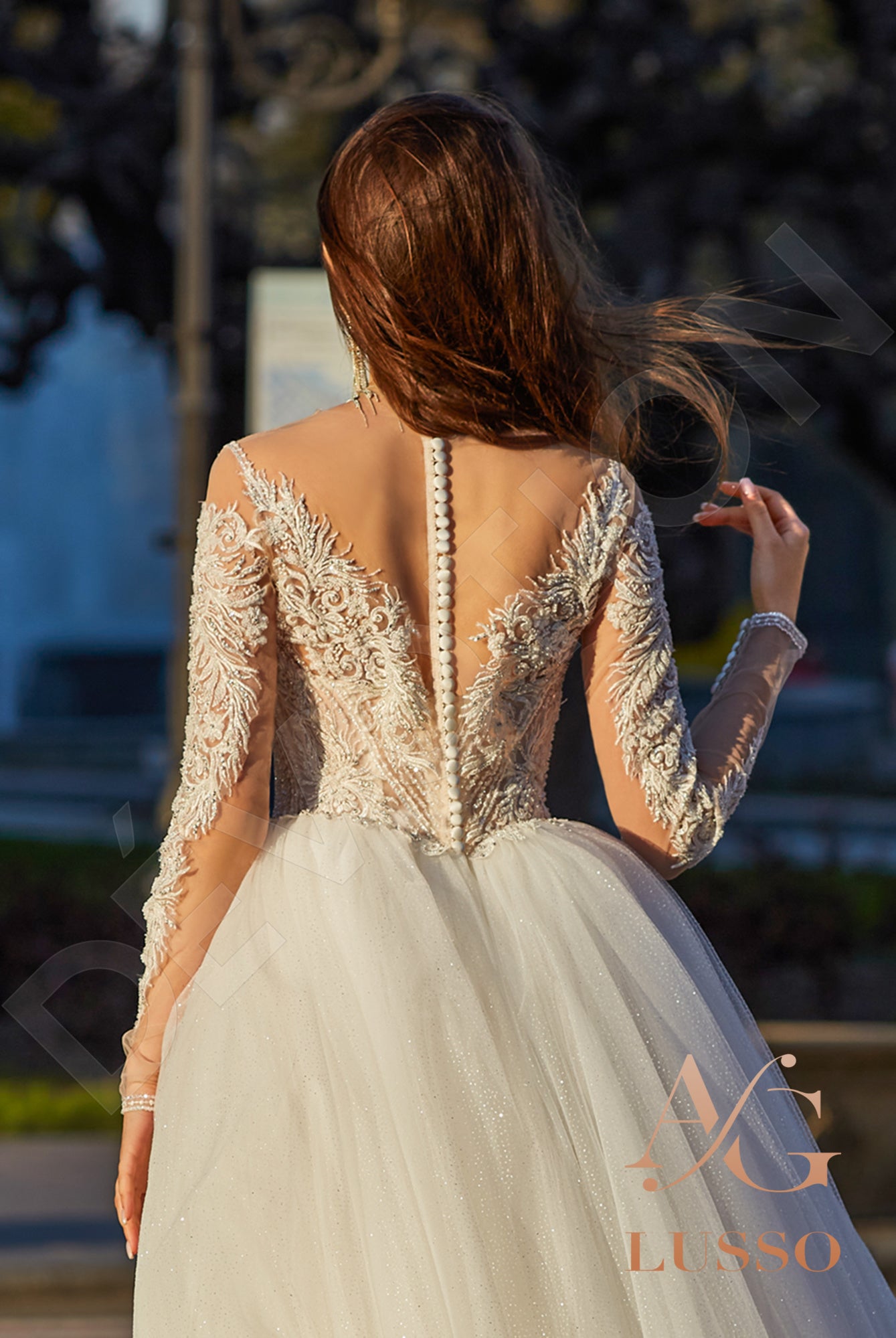 Lamissa A-line Illusion Champagne Wedding dress