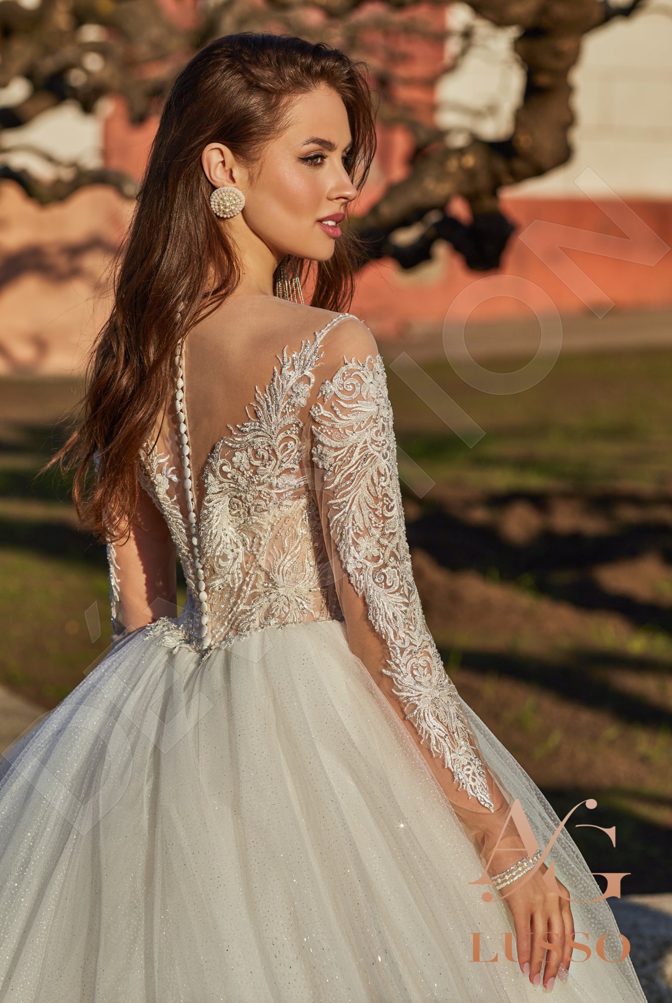 Lamissa A-line Illusion Champagne Wedding dress