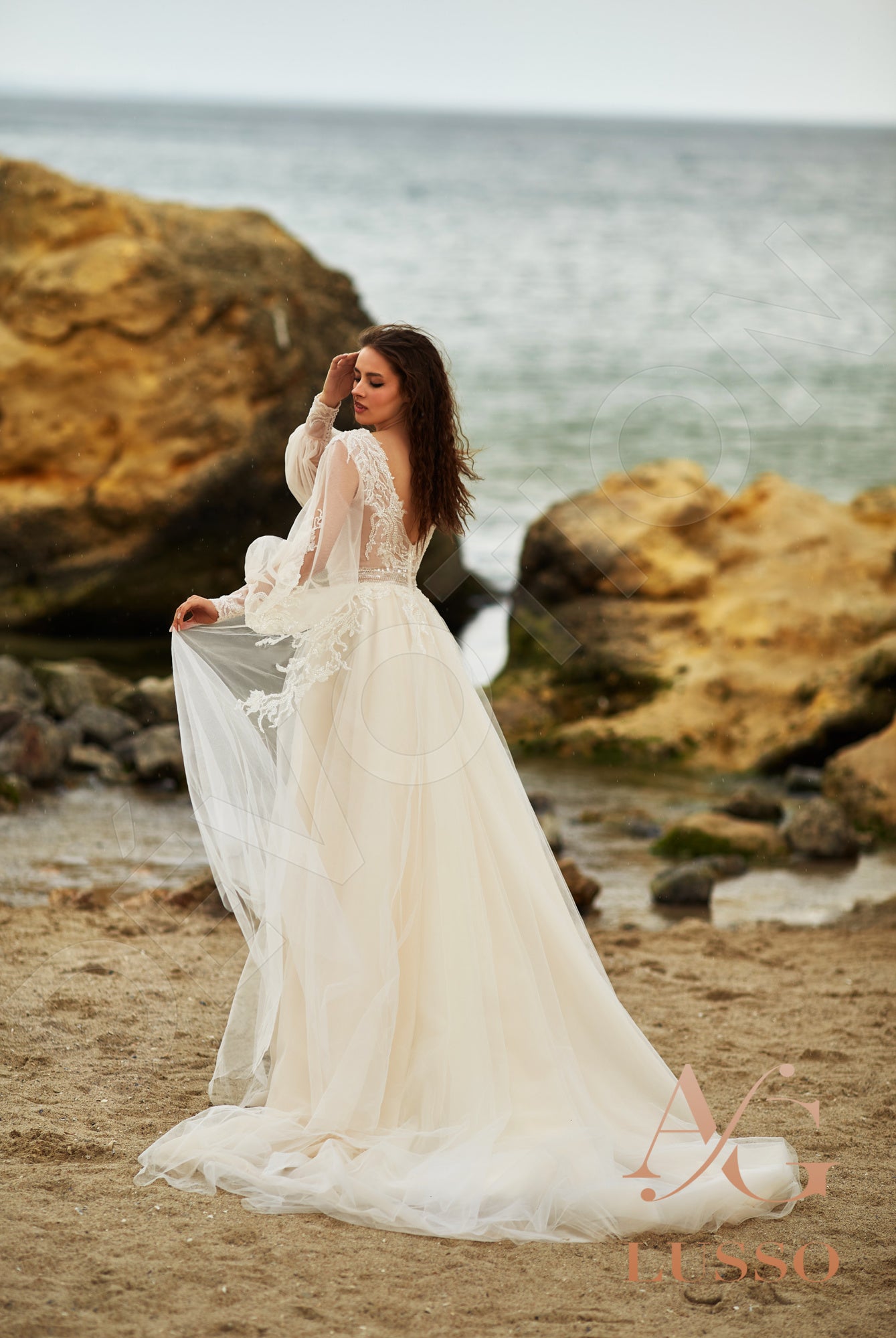 Marvana A-line Illusion Milk Nude Wedding dress