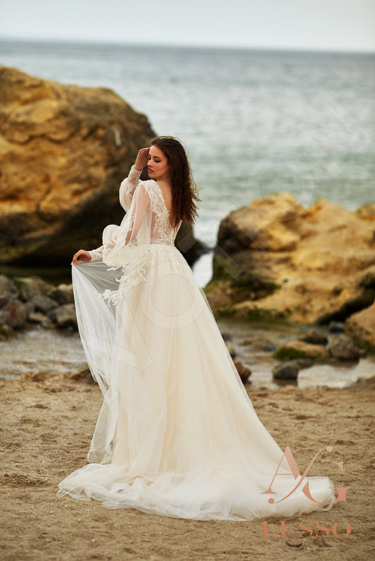 Marvana A-line Illusion Milk Nude Wedding dress