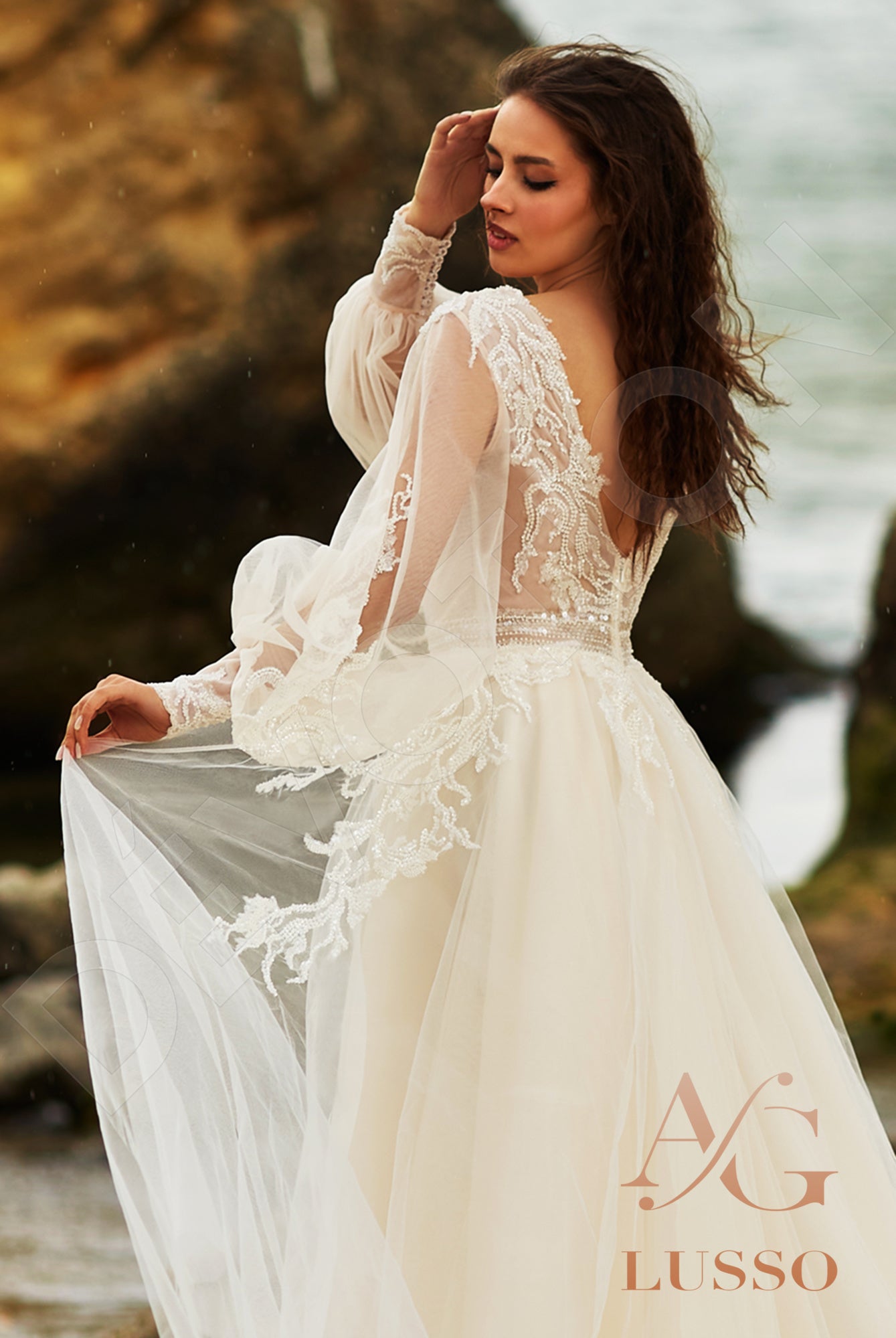 Marvana A-line Illusion Milk Nude Wedding dress