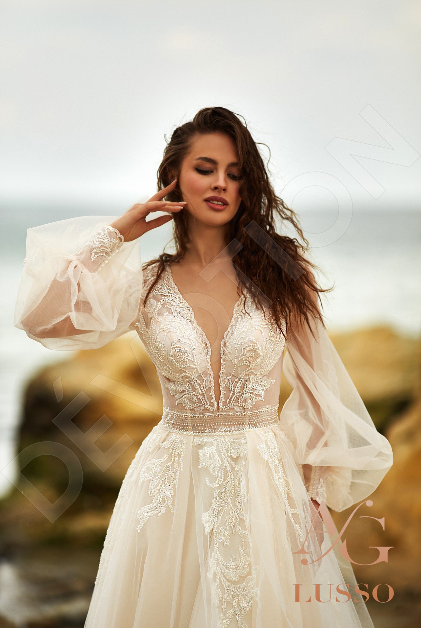 Marvana A-line Illusion Milk Nude Wedding dress
