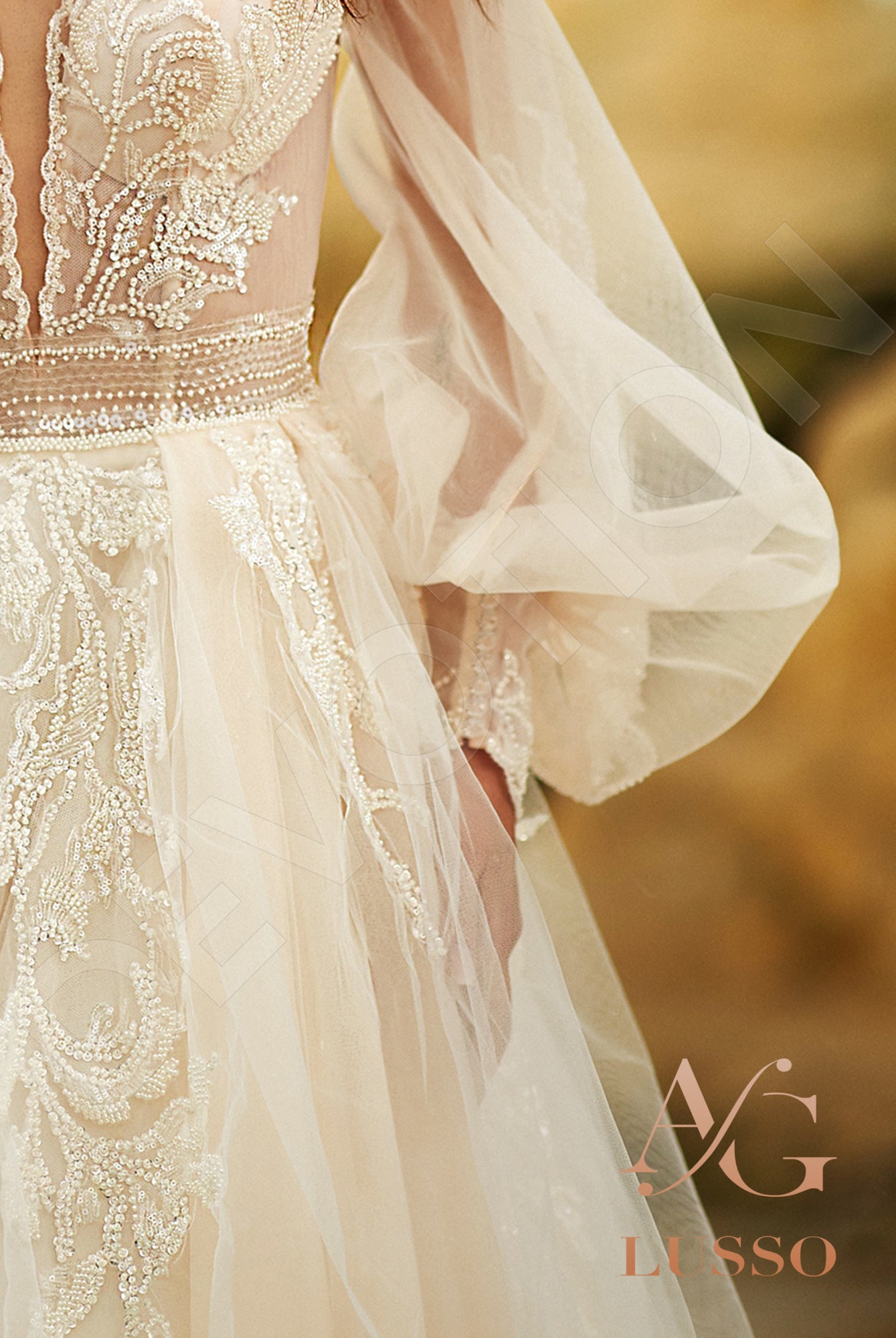 Marvana A-line Illusion Milk Nude Wedding dress