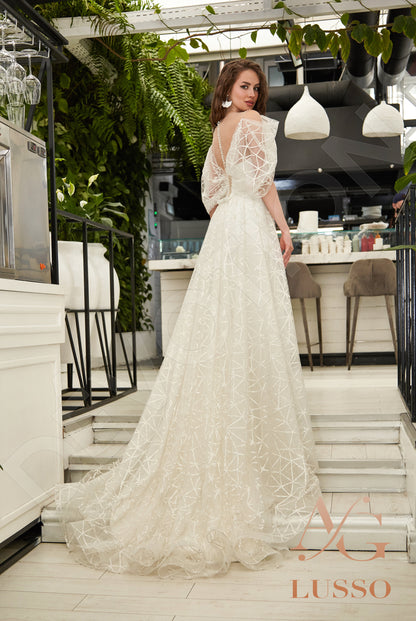 Nadira Illusion back Trumpet/Mermaid Straps Wedding Dress Back