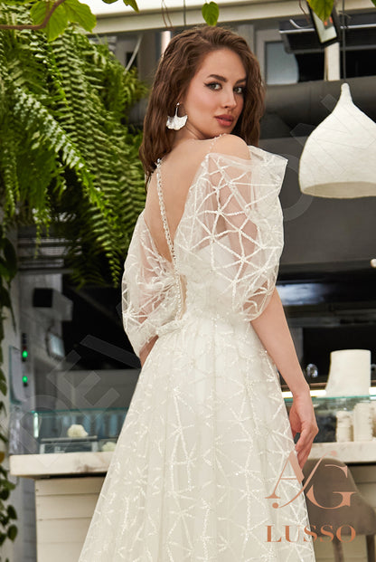 Nadira Illusion back Trumpet/Mermaid Straps Wedding Dress 3