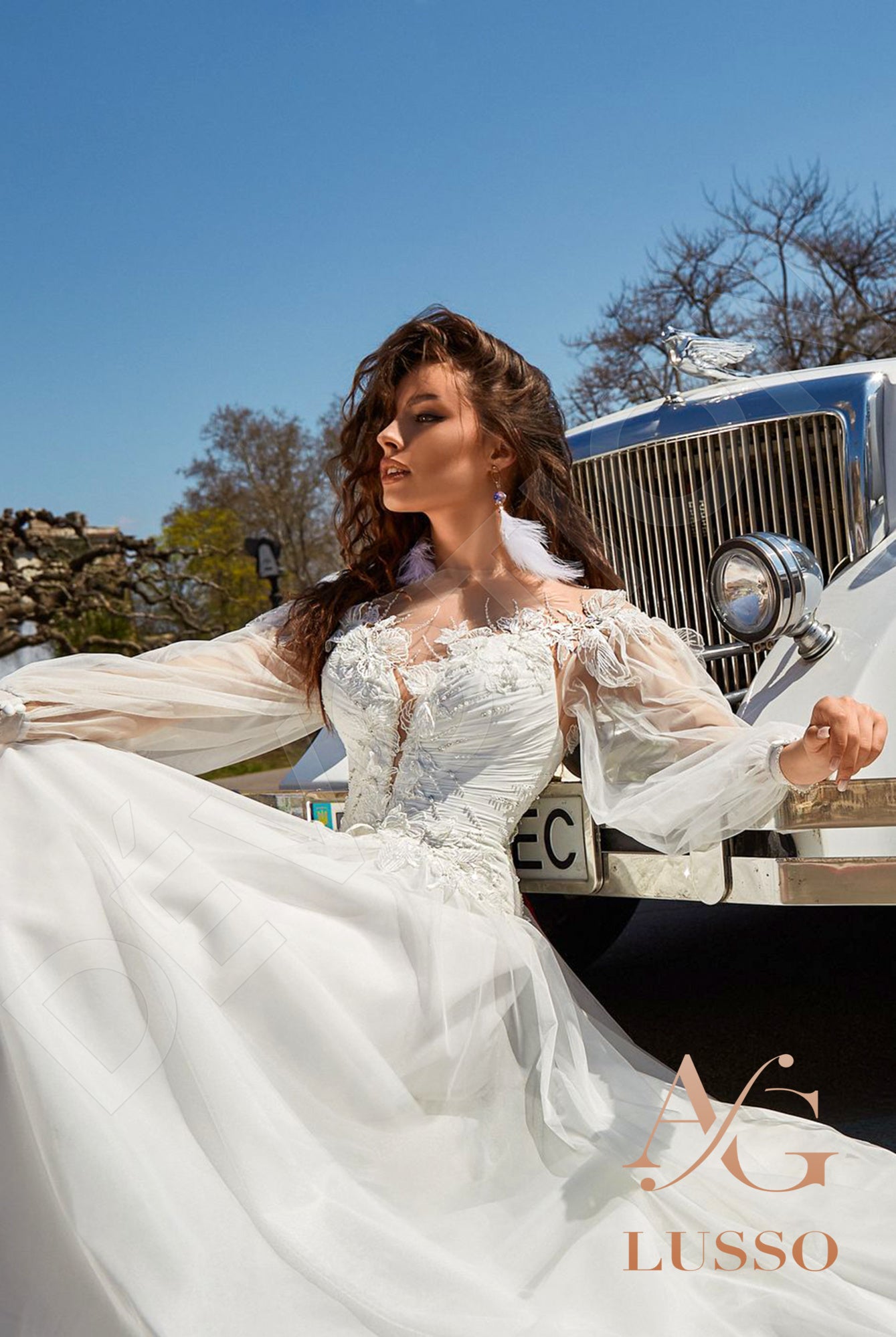 Reshmina A-line Illusion Milk Wedding dress