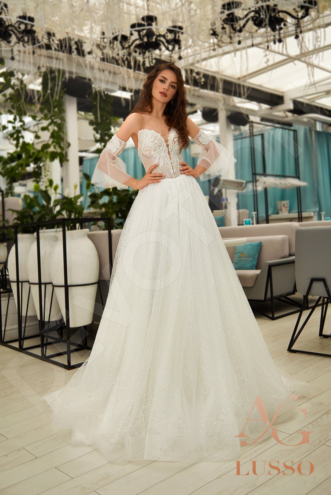 Salmana A-line Sweetheart Milk Wedding dress