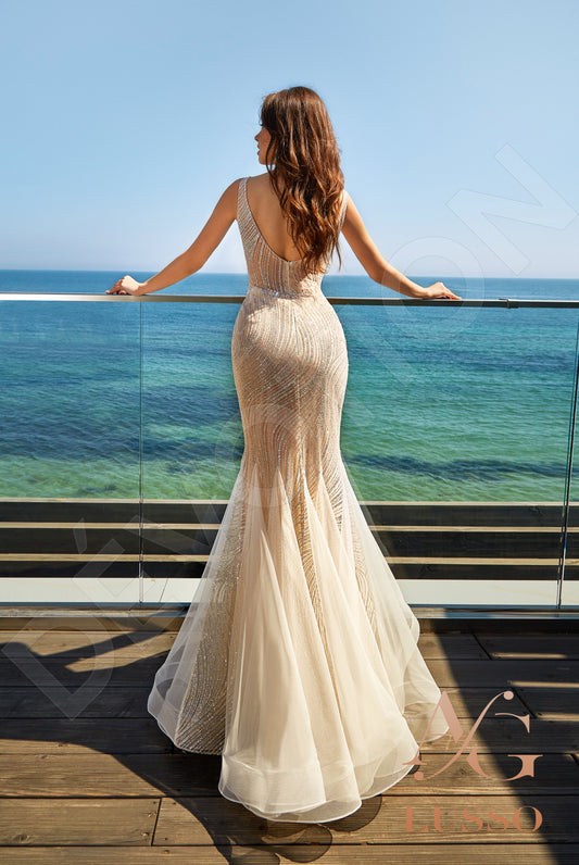 Vikara Trumpet/Mermaid Illusion Milk Nude Wedding dress