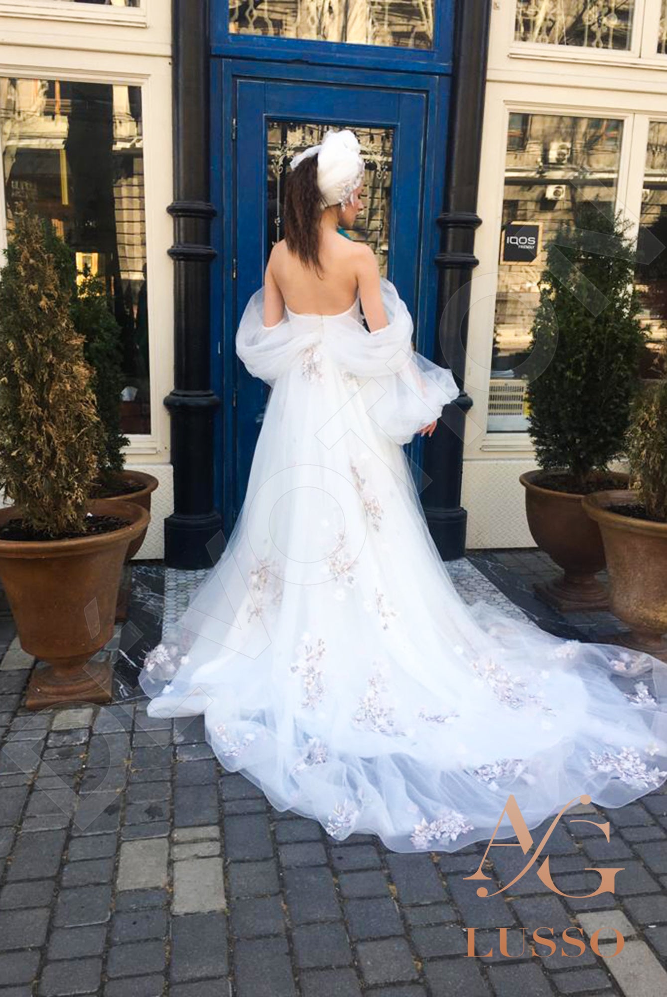 Shantine A-line Sweetheart White Pink Wedding dress