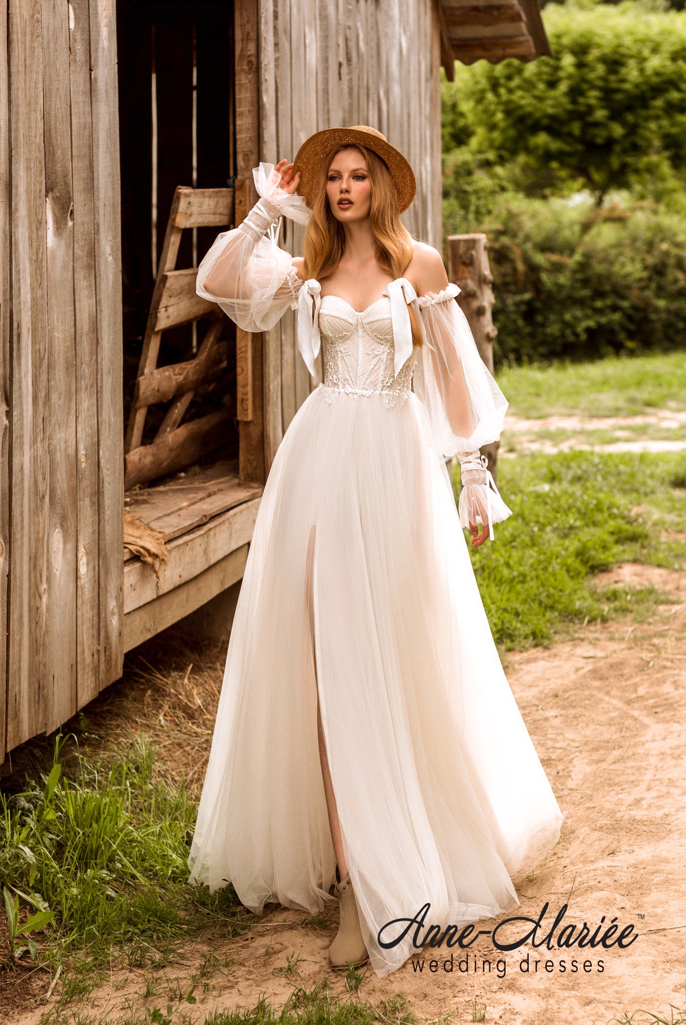 Aime Open back A-line Strapless Wedding Dress 6