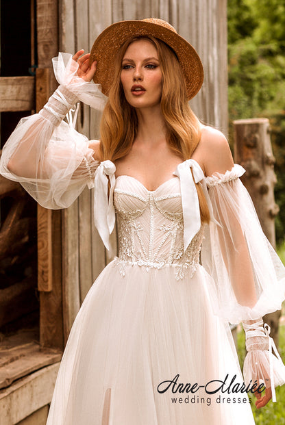 Aime Open back A-line Strapless Wedding Dress 4