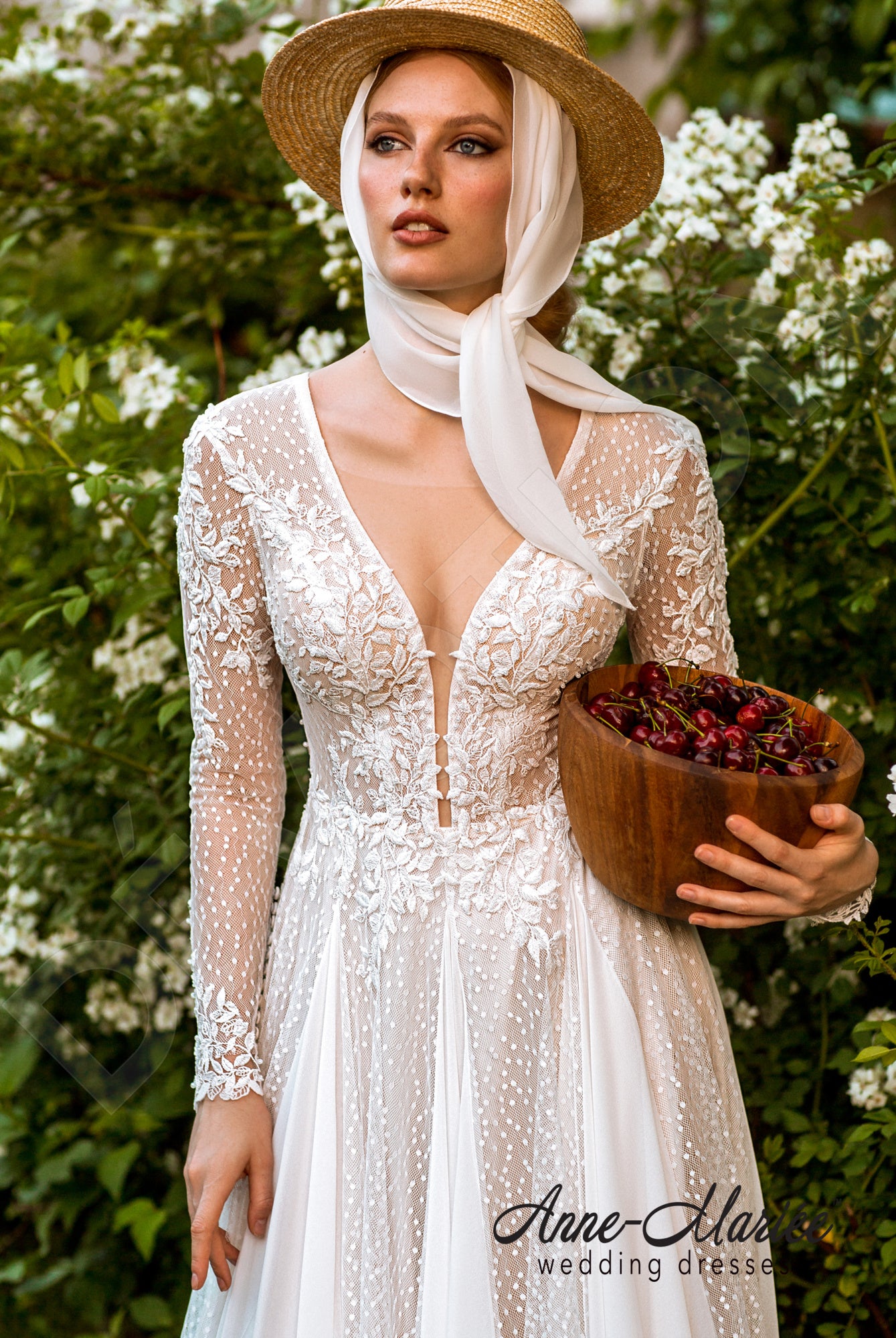 Celiane A-line Illusion Ivory Dustyrose Wedding dress
