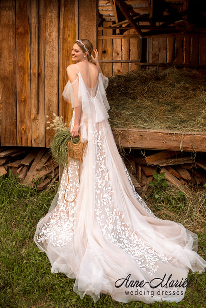Dominic Open back Tulip Straps Wedding Dress Back