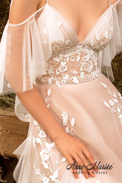 Dominic Open back Tulip Straps Wedding Dress 7