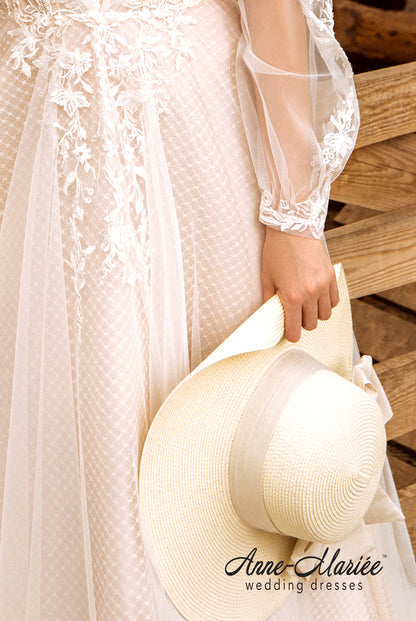 Elsy Open back A-line Long sleeve Wedding Dress 6