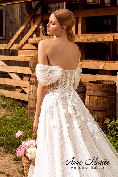 Florian Open back A-line Strapless Wedding Dress 3
