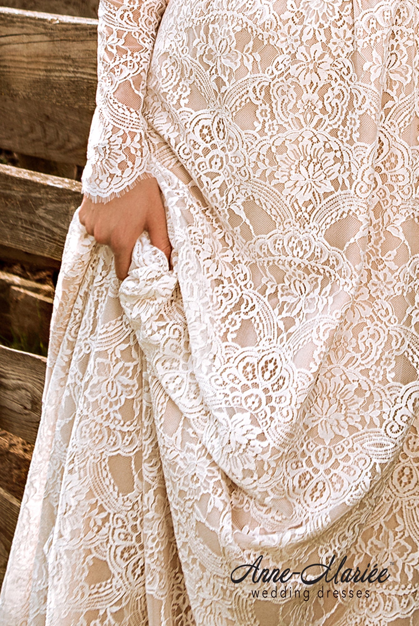 Ida Open back A-line Long sleeve Wedding Dress 6