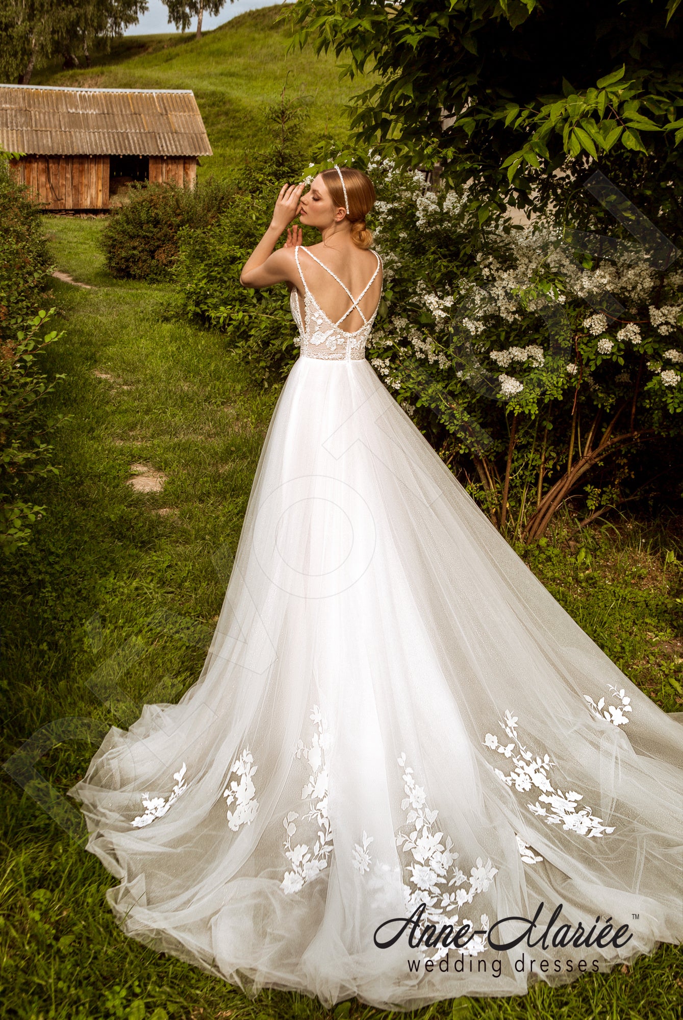 Irmana Open back A-line Straps Wedding Dress Back