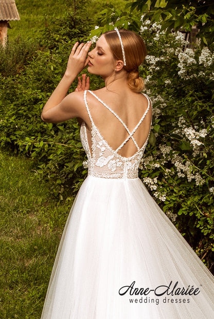 Irmana Open back A-line Straps Wedding Dress 3