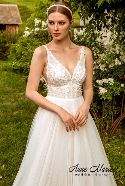 Irmana Open back A-line Straps Wedding Dress 2