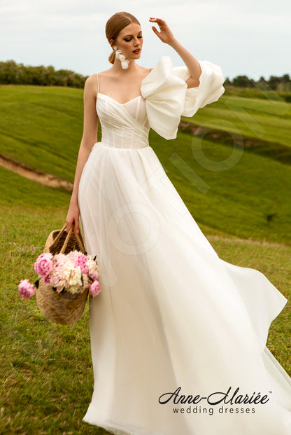 Luiza Open back A-line Straps Wedding Dress Front