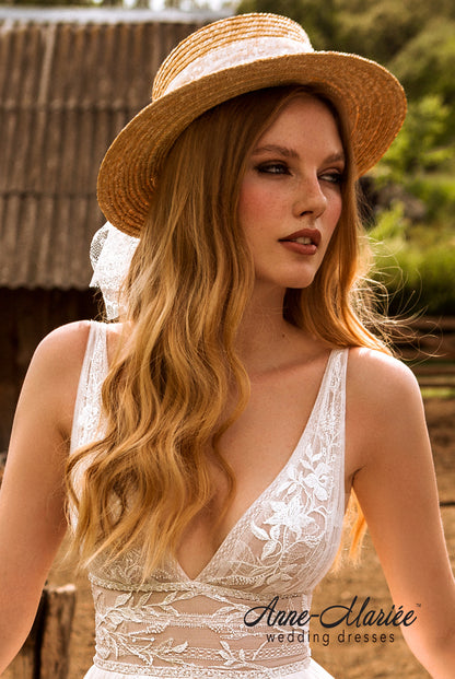 Madlene Open back A-line Straps Wedding Dress 5