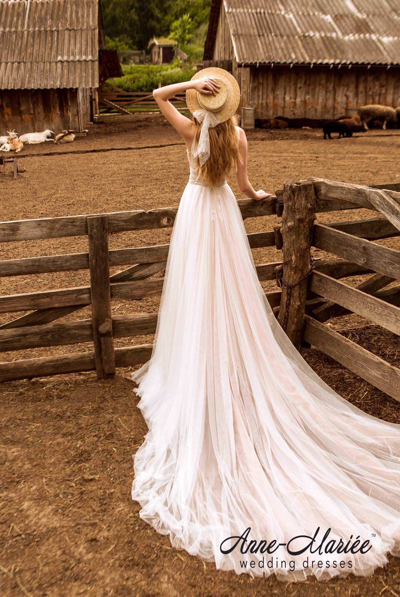 Madlene Open back A-line Straps Wedding Dress 4