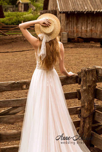 Madlene Open back A-line Straps Wedding Dress 7