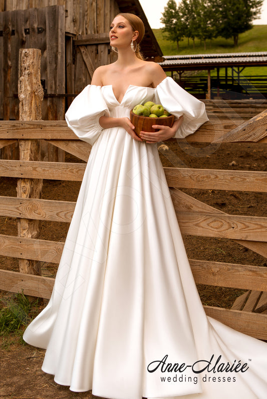 Rita A-line Off-shoulder/Drop shoulders Ivory Wedding dress