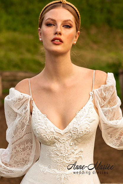 Tudal Open back Trumpet/Mermaid Straps Wedding Dress 6