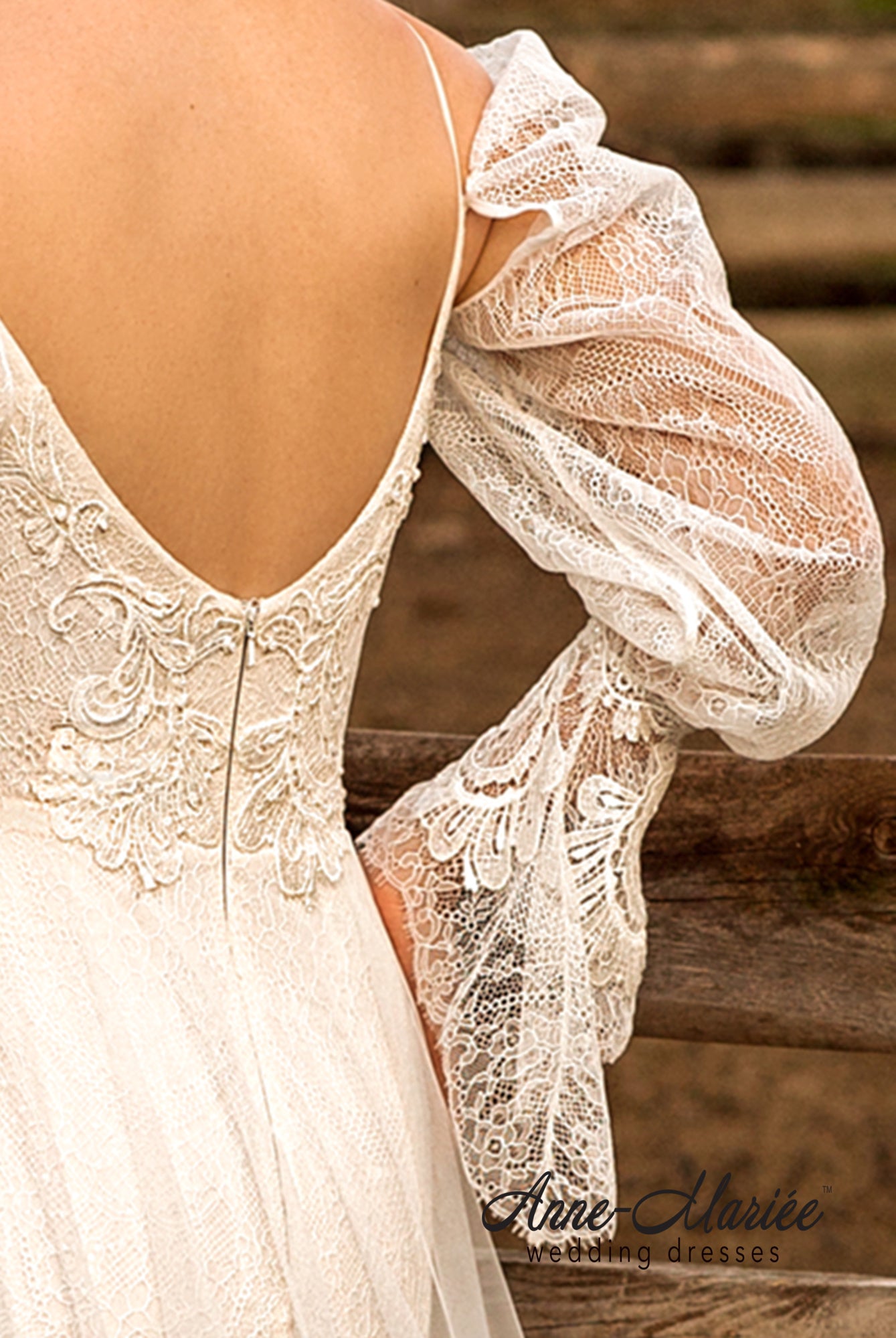 Tudal Open back Trumpet/Mermaid Straps Wedding Dress 4
