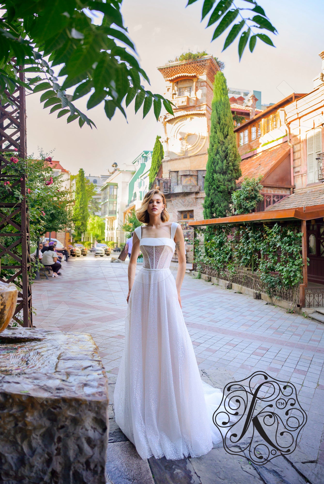 Dorotea Open back A-line Straps Wedding Dress 6