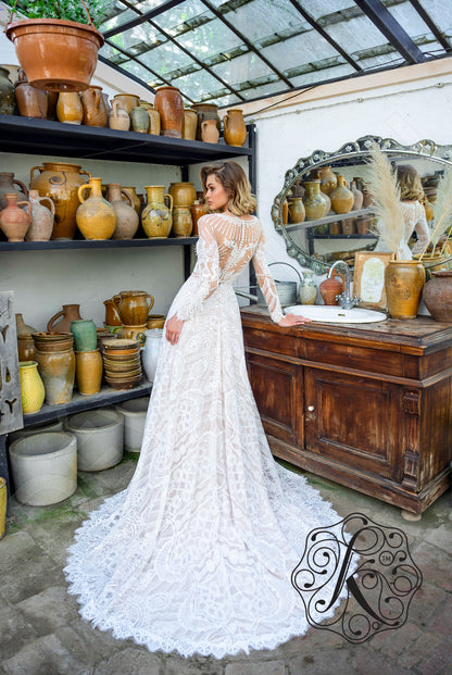 Eros Full back A-line Long sleeve Wedding Dress 4