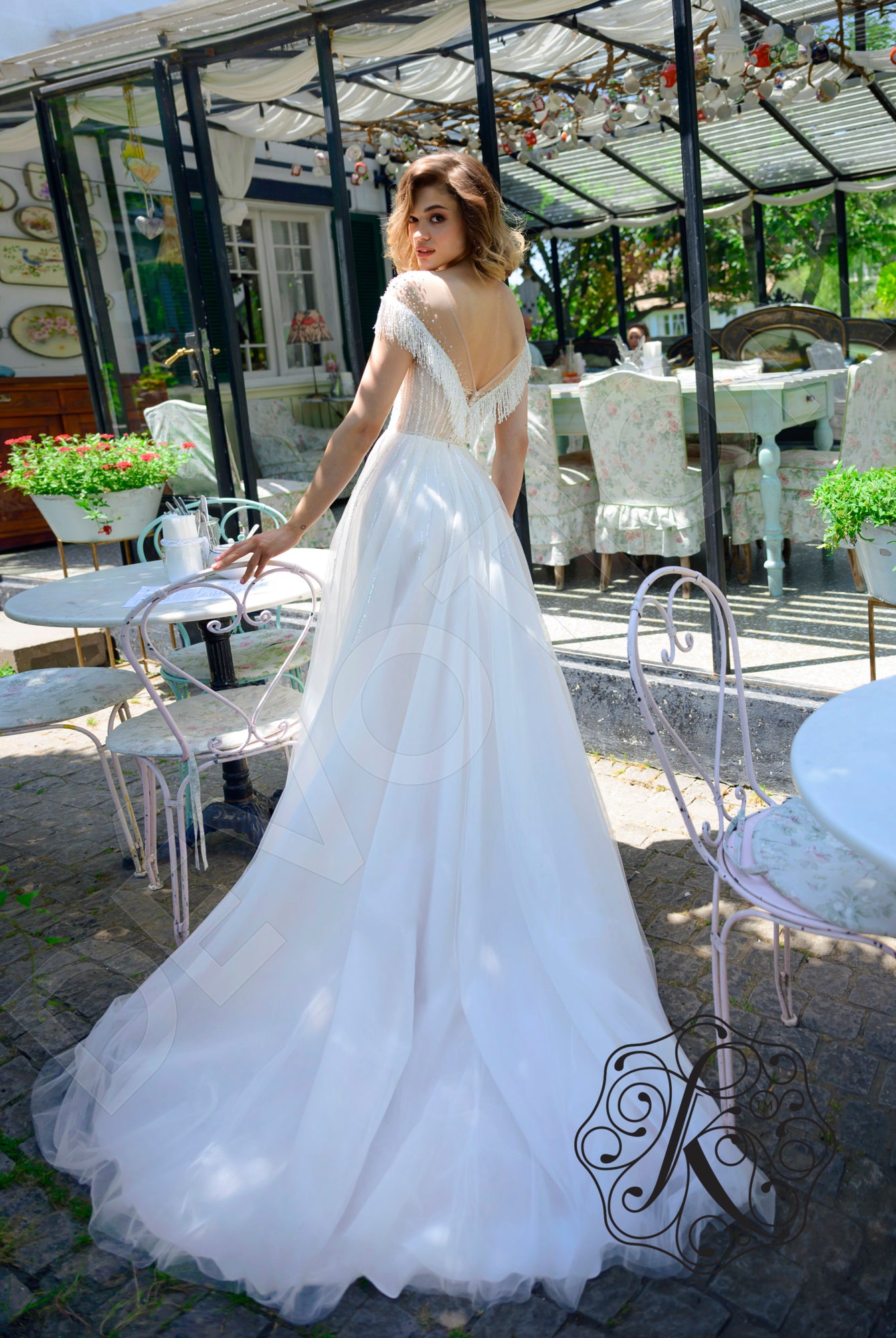 Lariel A-line Illusion Vanilla Wedding dress
