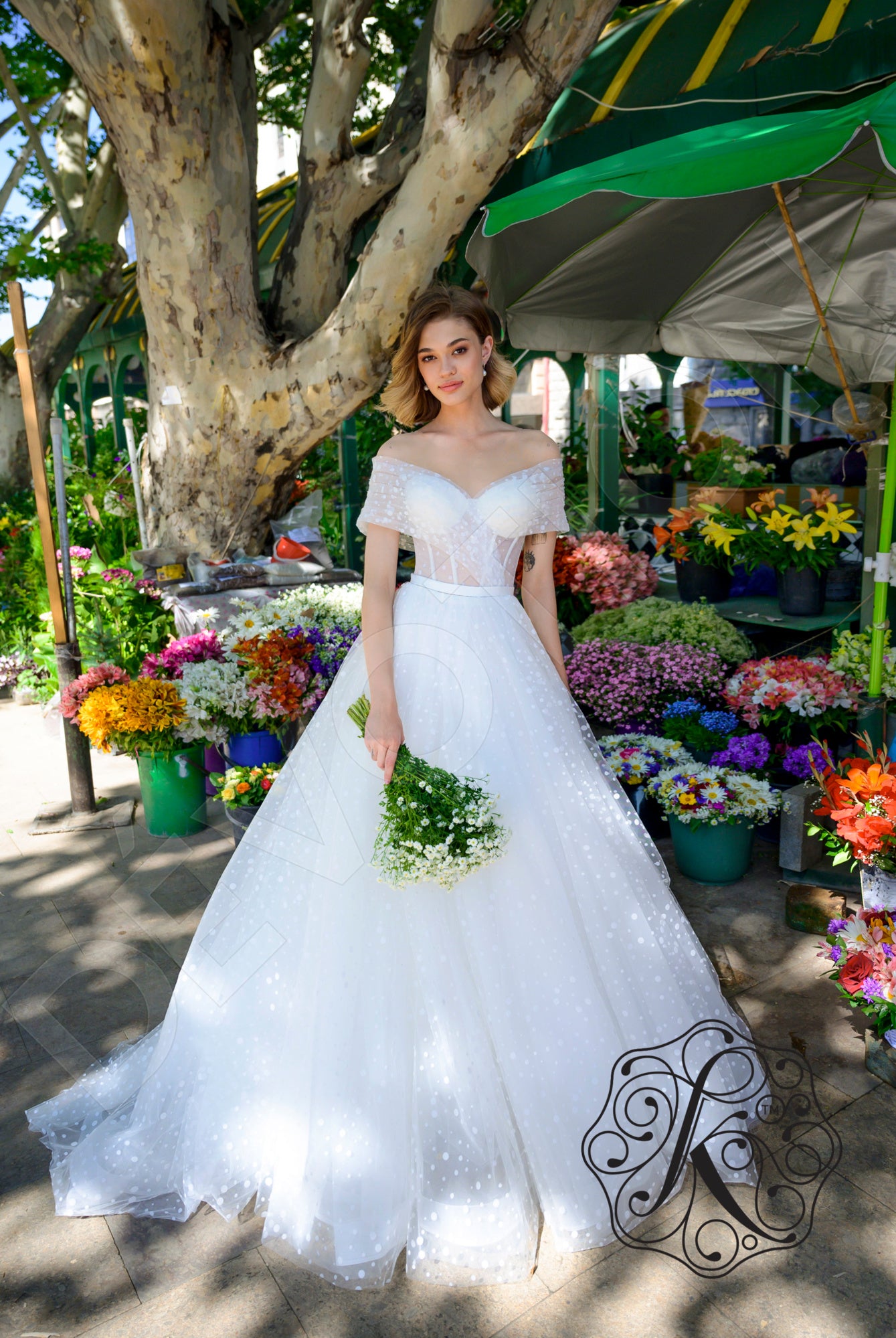 Margred A-line Illusion OffWhite Wedding dress