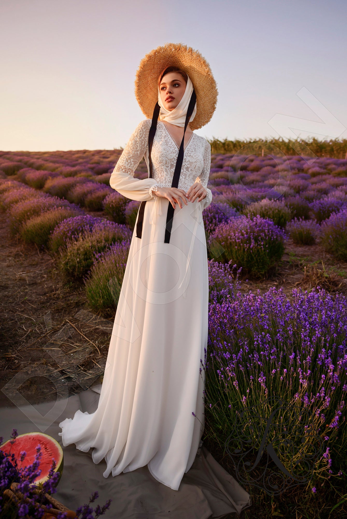 Aksia Full back A-line Long sleeve Wedding Dress 5