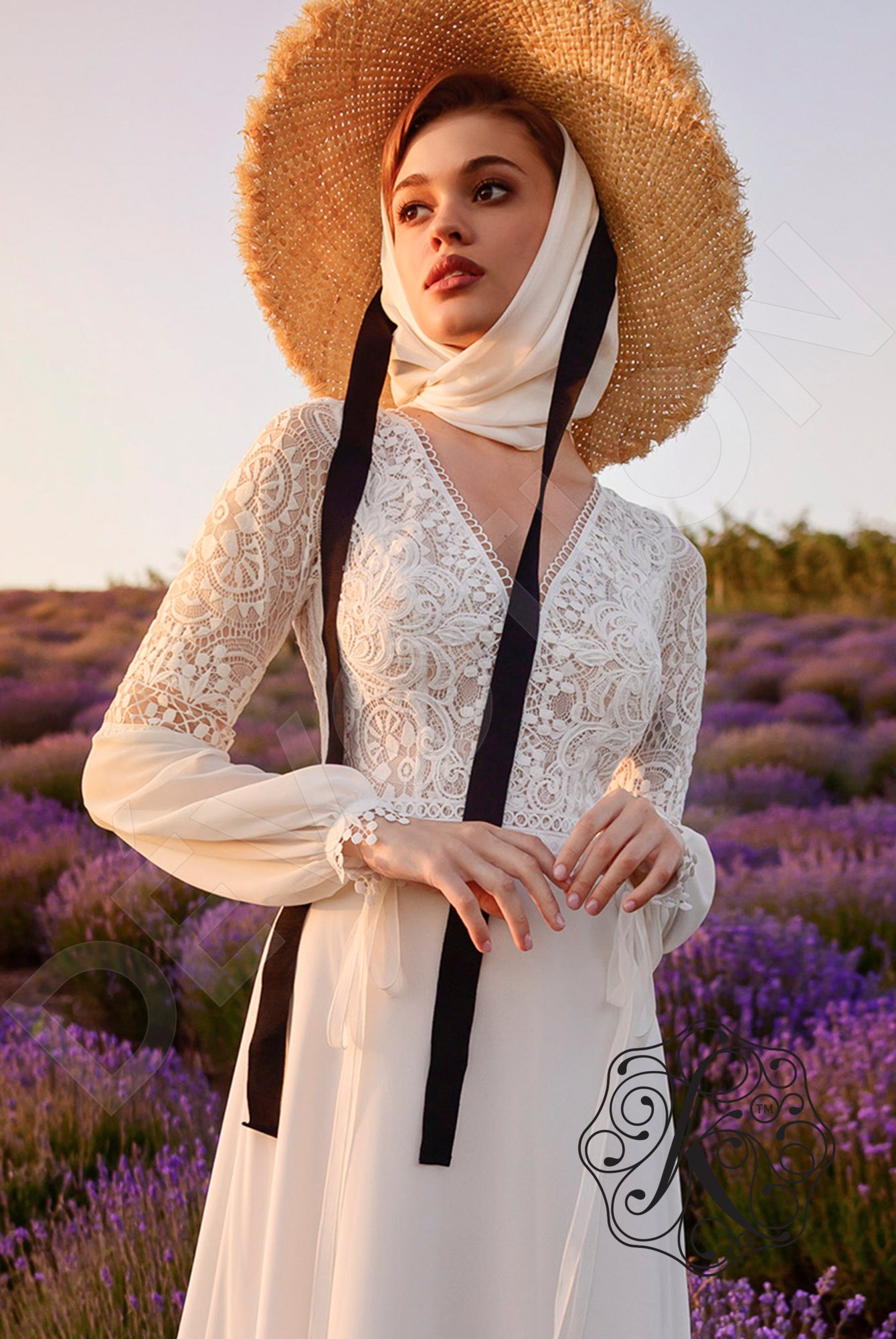 Aksia Full back A-line Long sleeve Wedding Dress 2