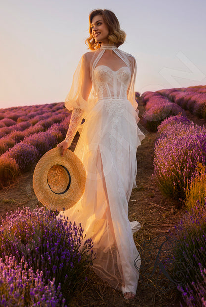 Armel Open back A-line Strapless Wedding Dress Front