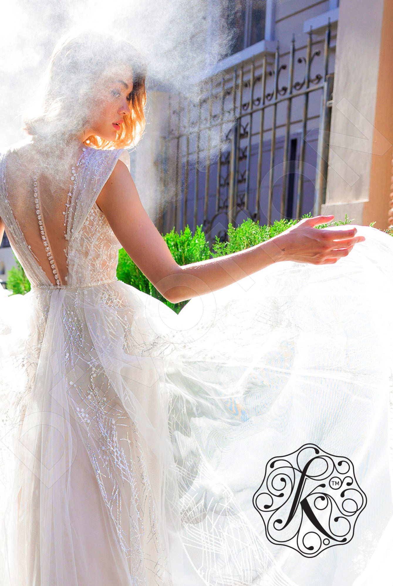 Aridel A-line Illusion Latte Wedding dress