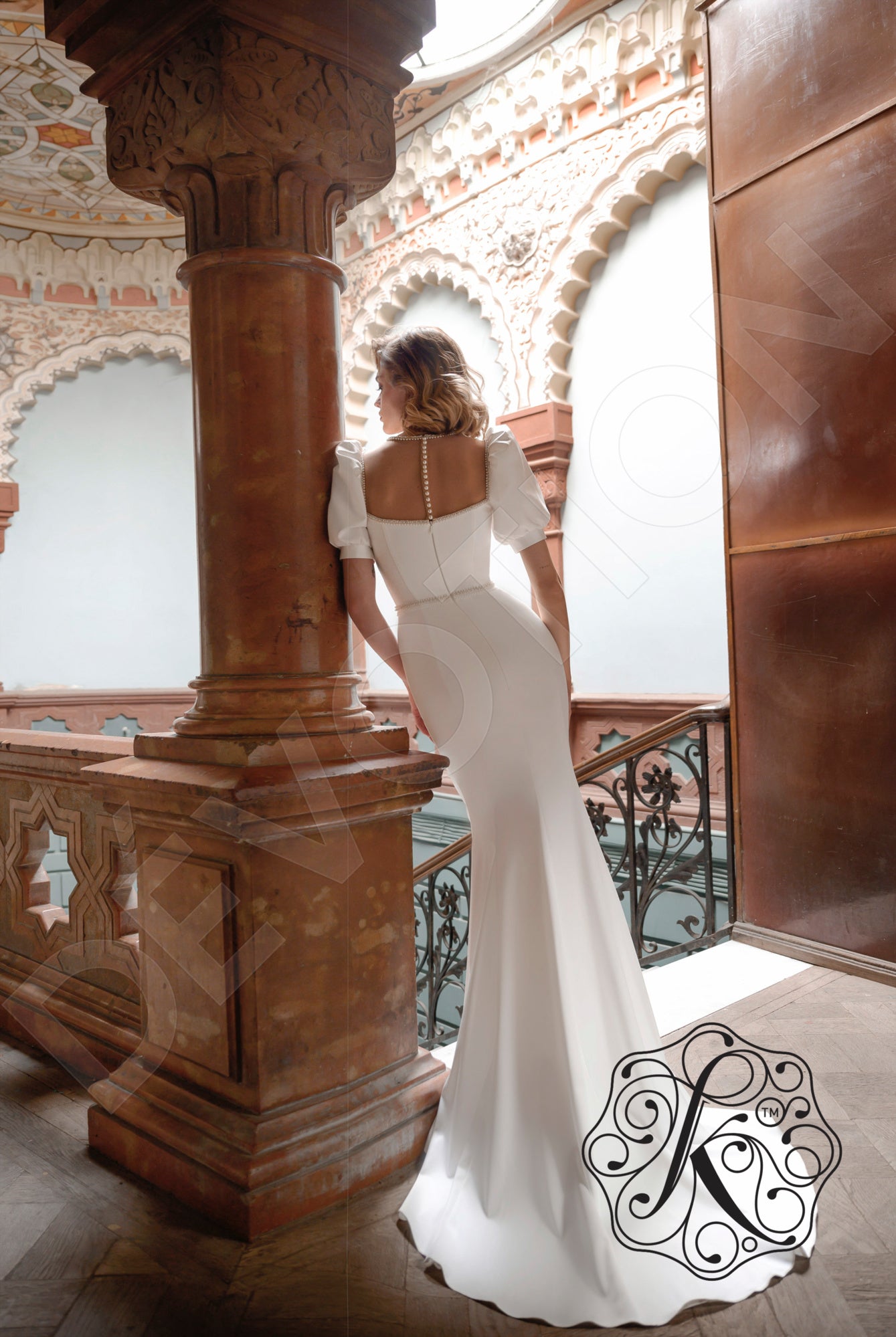 Ruffi Trumpet/Mermaid Jewel OffWhite Wedding dress