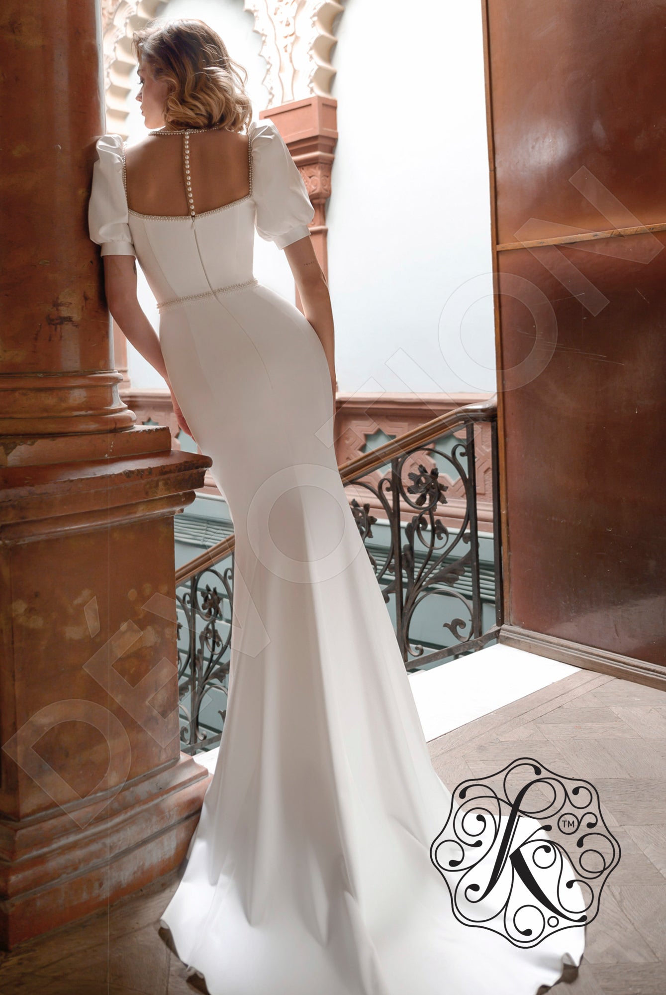 Ruffi Trumpet/Mermaid Jewel OffWhite Wedding dress