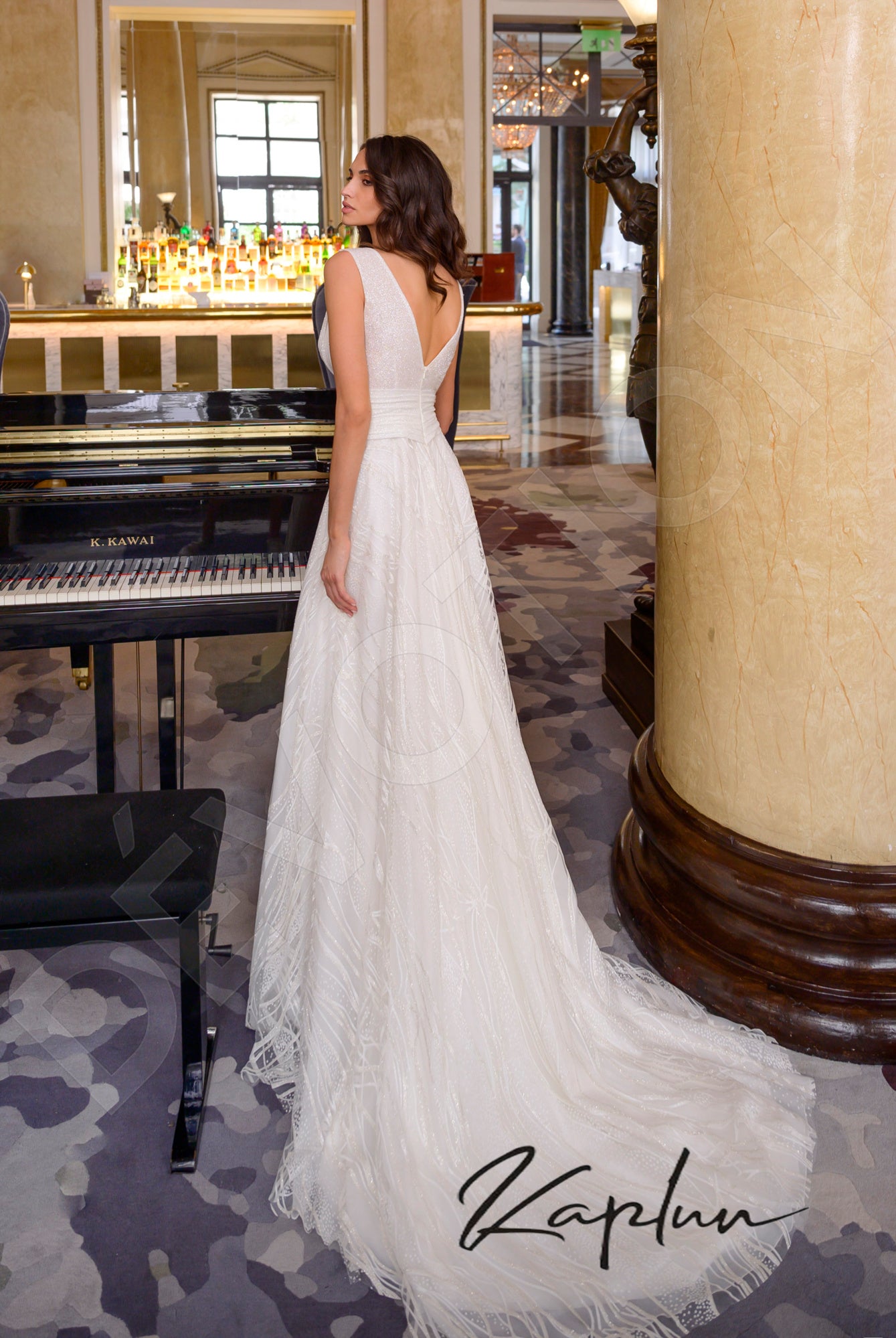 Shakira Open back A-line Sleeveless Wedding Dress Back