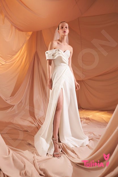 Domenika Open back A-line Strapless Wedding Dress 6