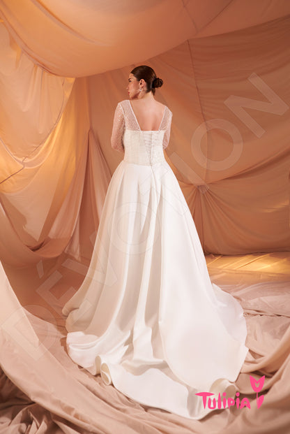 Jolanda Open back A-line Long sleeve Wedding Dress Back